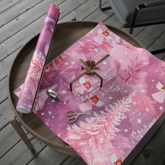 Pink Angel Babies Wrapping Paper
