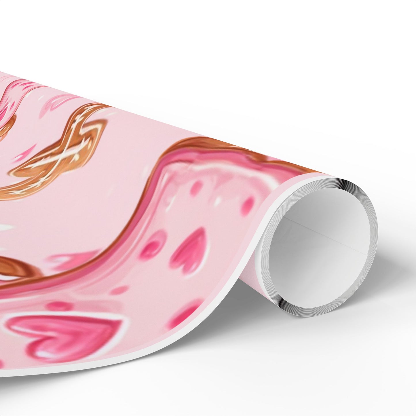 Pink Gingerbread Angels Wrapping Paper