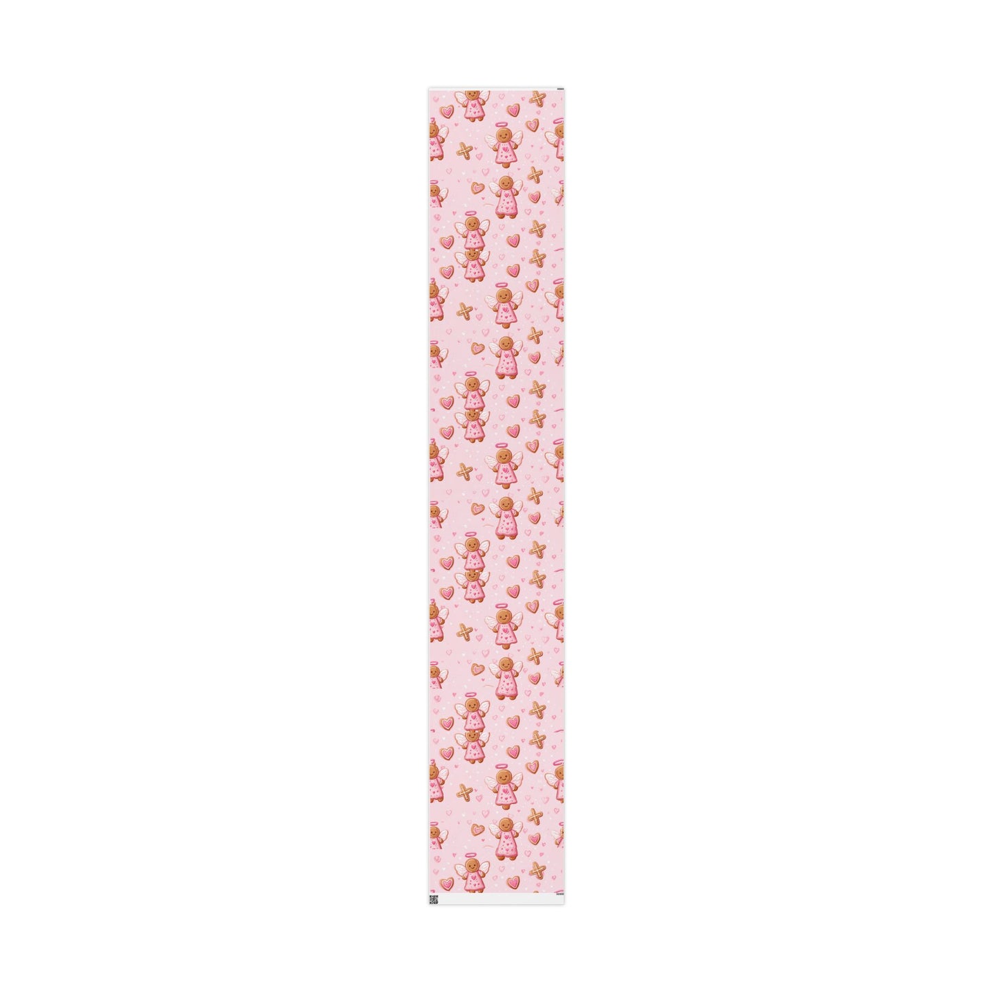 Pink Gingerbread Angels Wrapping Paper