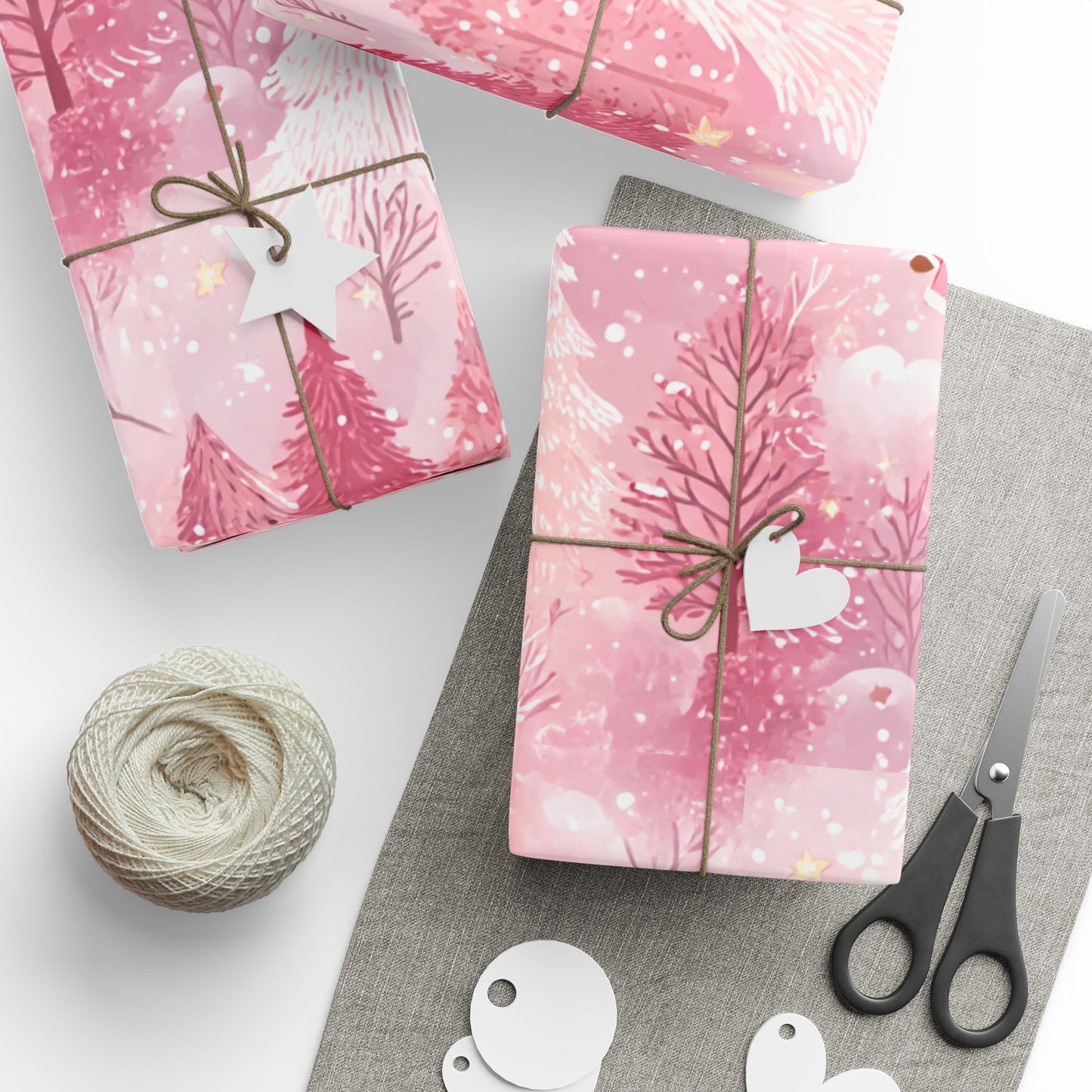 Pink Black Angel Babies Wrapping Paper