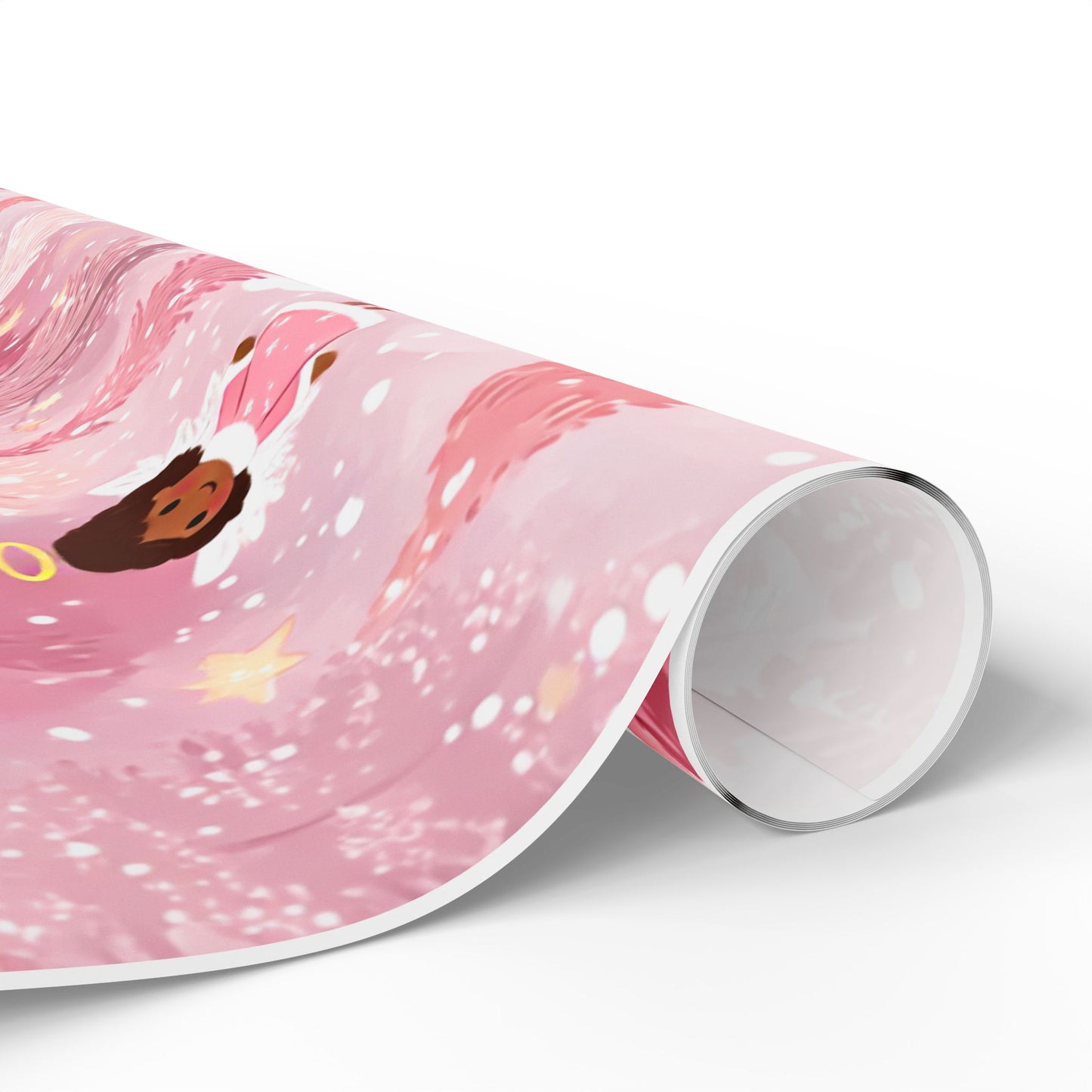Pink Black Angel Babies Wrapping Paper