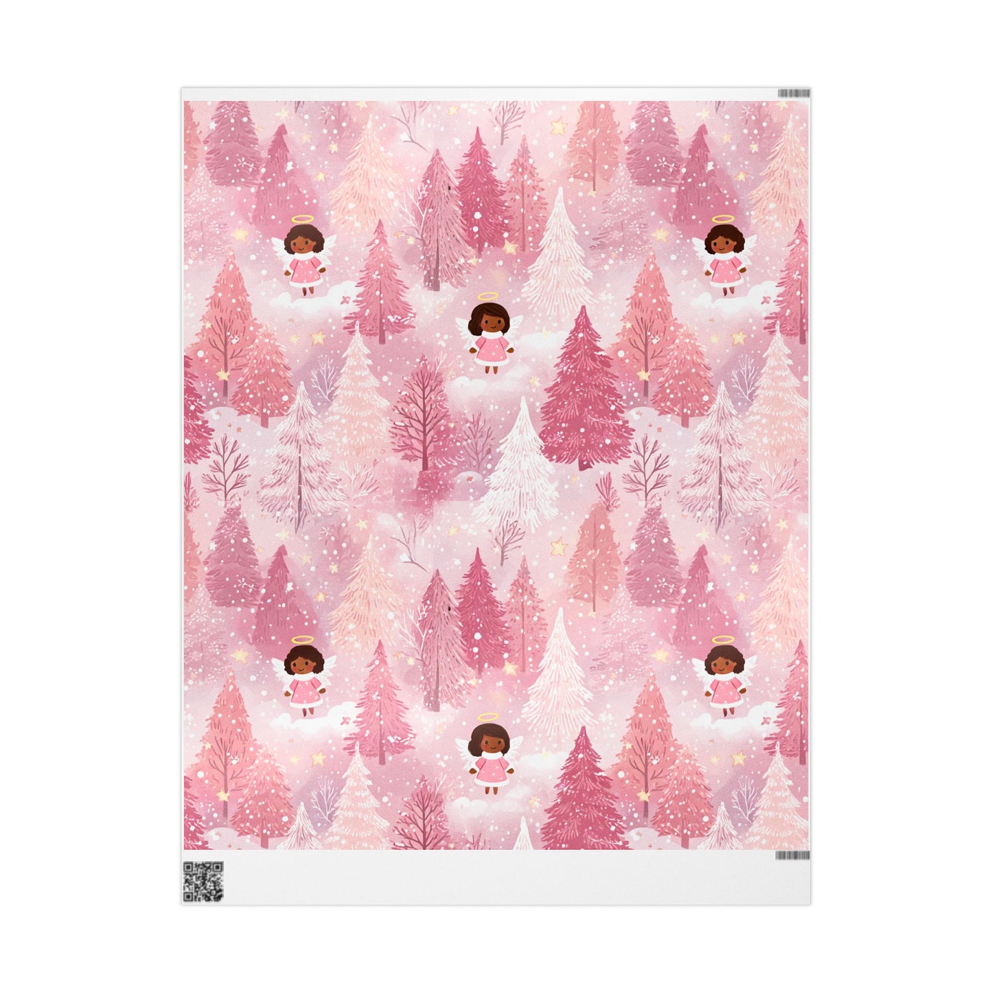Pink Black Angel Babies Wrapping Paper