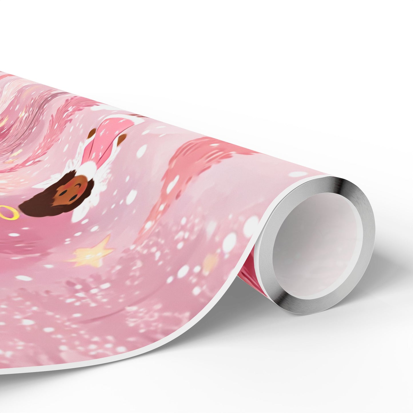 Pink Black Angel Babies Wrapping Paper