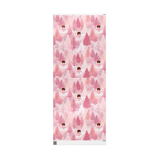 Pink Black Angel Babies Wrapping Paper