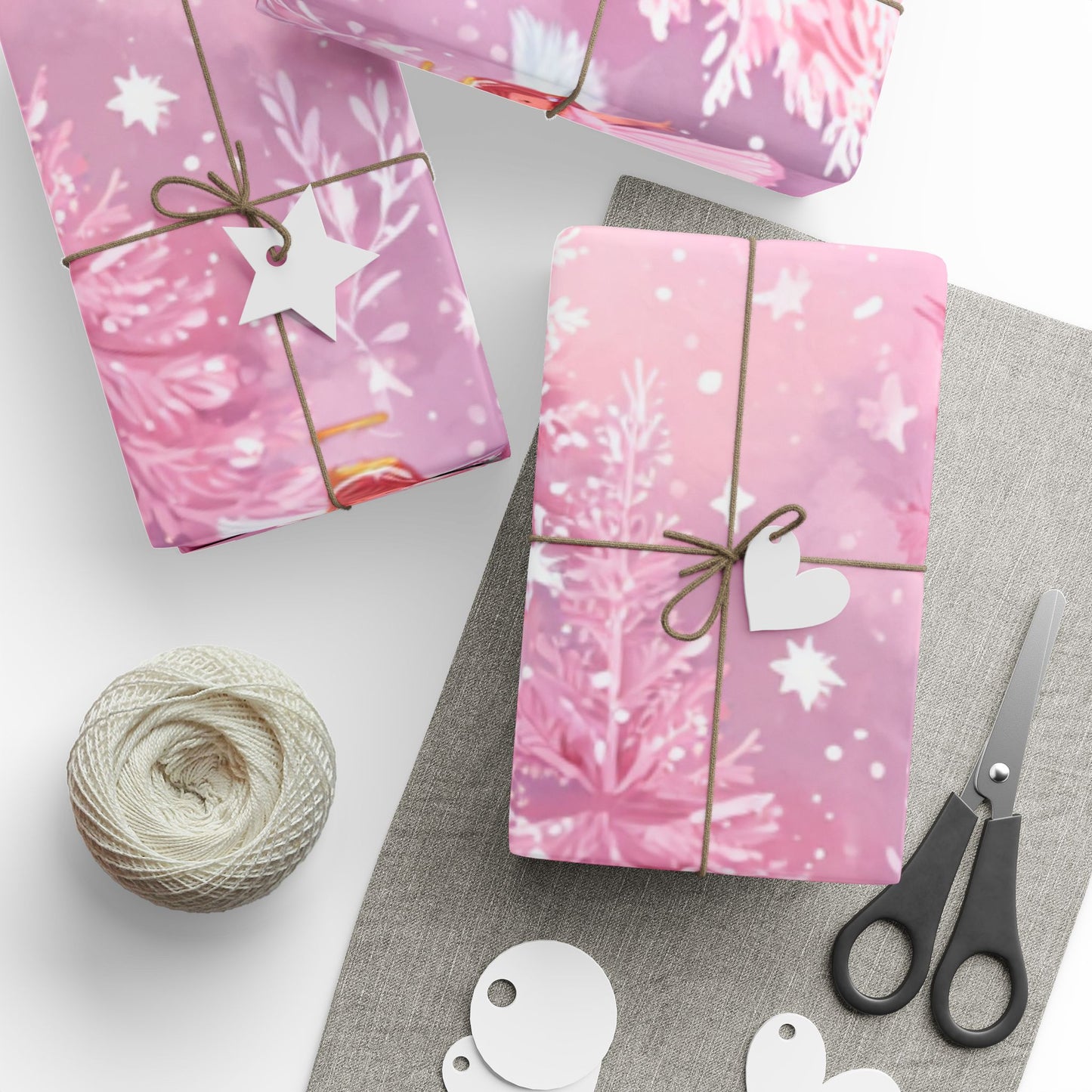 Pink Angel Babies Wrapping Paper