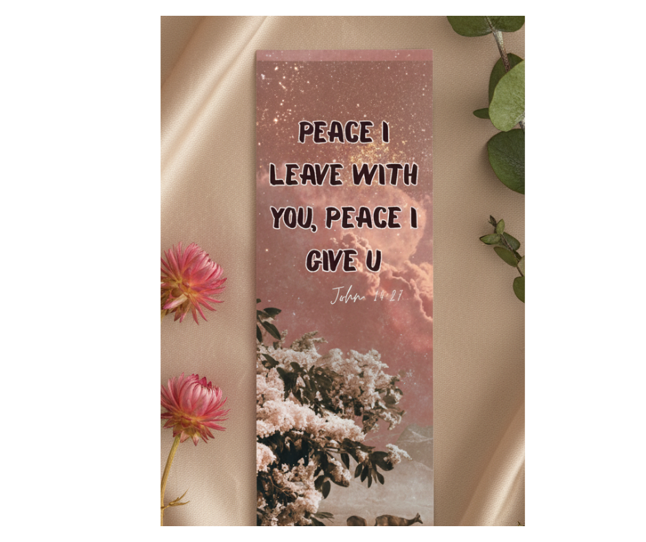 Decorative card with floral design and inspirational quote on a light background